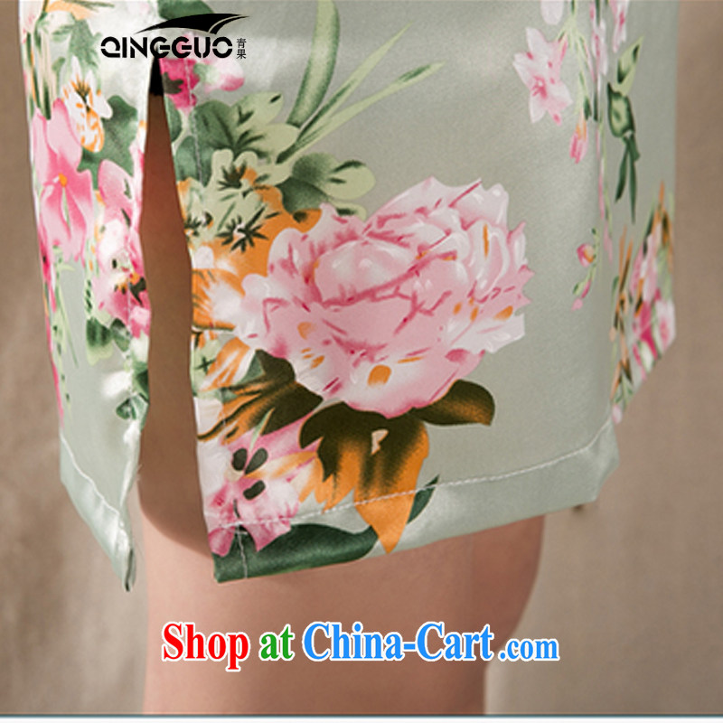 Green fruit summer 2015 new, the charge-back stamp arts and cultural Ethnic Wind improved antique cheongsam dress China wind suit XXL, fruit (QINGGUO), and, on-line shopping