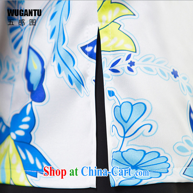 5 and the improved Stylish retro short cheongsam dress shirt summer 2015 new female short-sleeved summer 2330 WGT picture color 2330 XXL, sense 5 (WUGANTU), online shopping