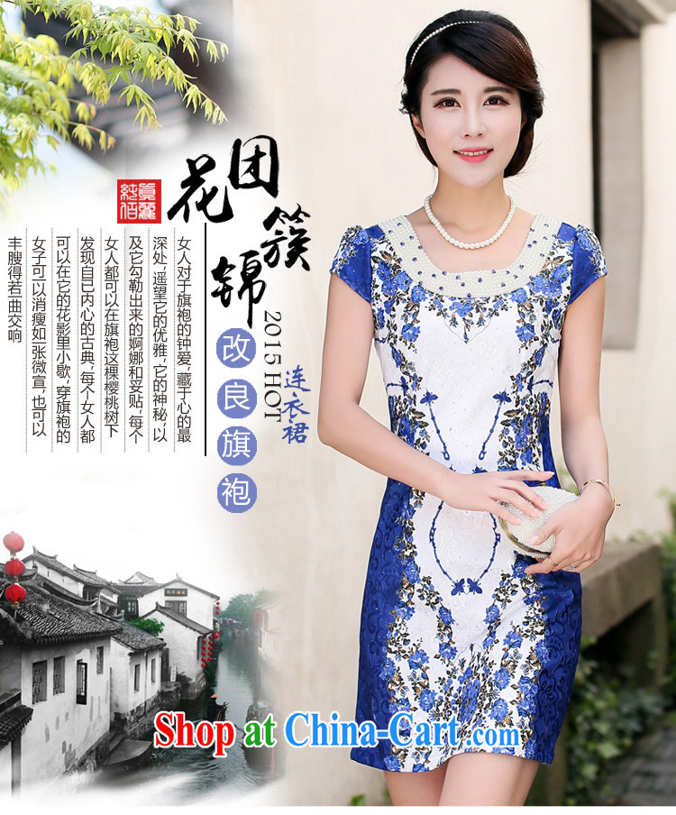 Jin Bai Lai dresses Ethnic Wind Tang Women's clothes fashion style short-sleeved beauty graphics thin summer dresses skirts improved 4 XL pictures, price, brand platters! Elections are good character, the national distribution, so why buy now enjoy more preferential! Health