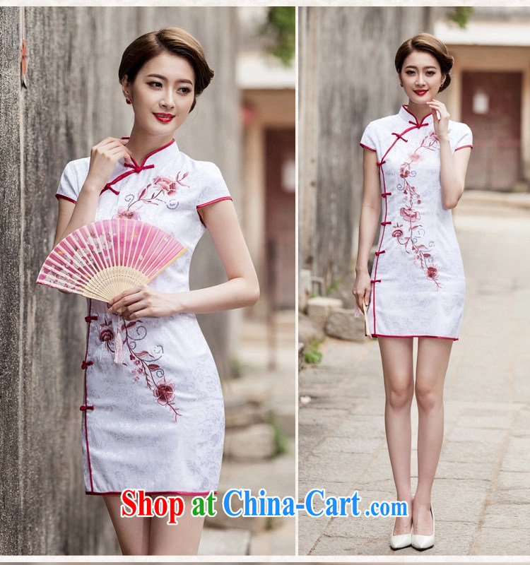 VAGANTZAR 2015 summer new women replacing Tang with retro style short, cultivating daily cheongsam dress female Q 1124 white S pictures, price, brand platters! Elections are good character, the national distribution, so why buy now enjoy more preferential! Health