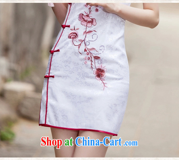 VAGANTZAR 2015 summer new women replacing Tang with retro style short, cultivating daily cheongsam dress female Q 1124 white S pictures, price, brand platters! Elections are good character, the national distribution, so why buy now enjoy more preferential! Health