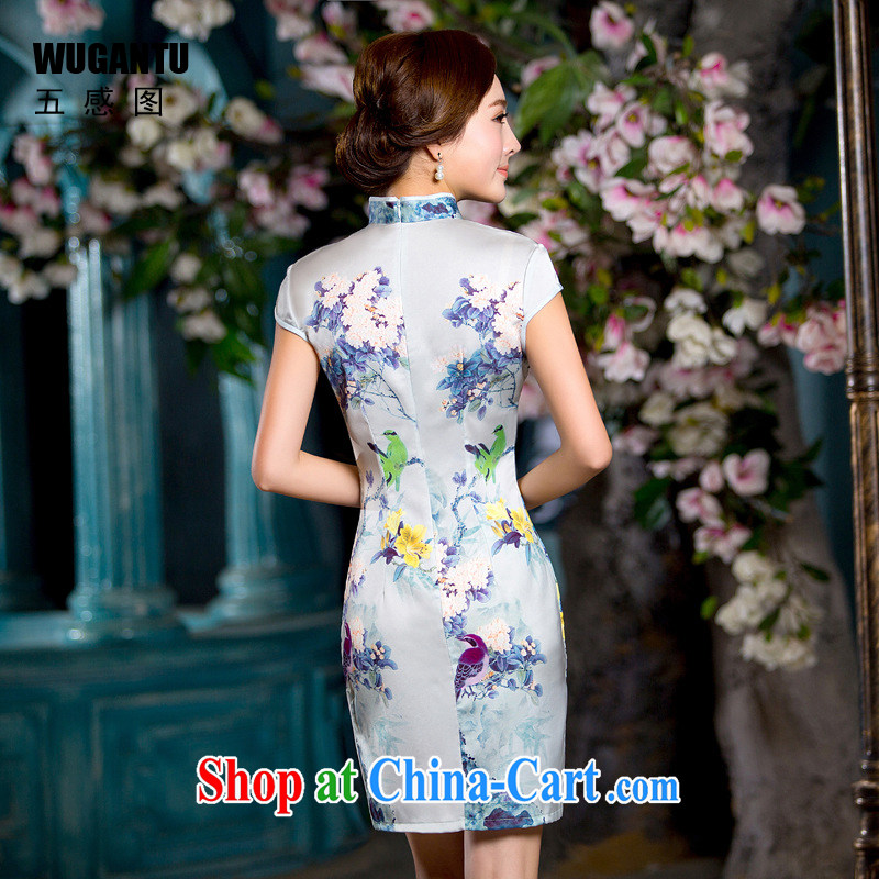 5 the sense of beauty and cheongsam dress 2015 China wind National wind dress flower pattern WGT 178 photo color XXL, SENSE 5 figure (WUGANTU), shopping on the Internet