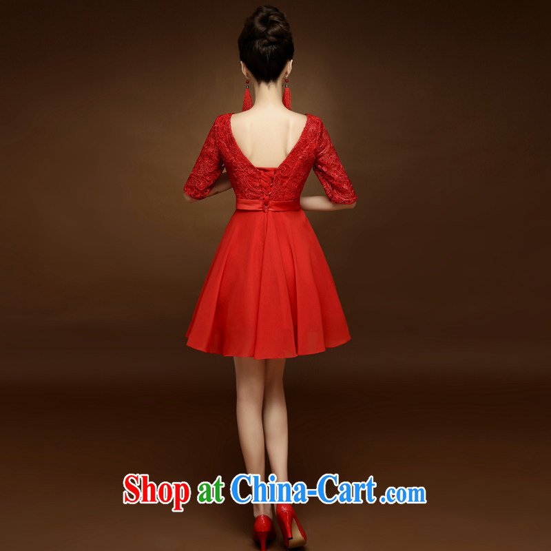 A good service is 2015 new lace cheongsam short spring and summer With marriages red toast serving Chinese Dress red 3XL, serving a good solid, shopping on the Internet
