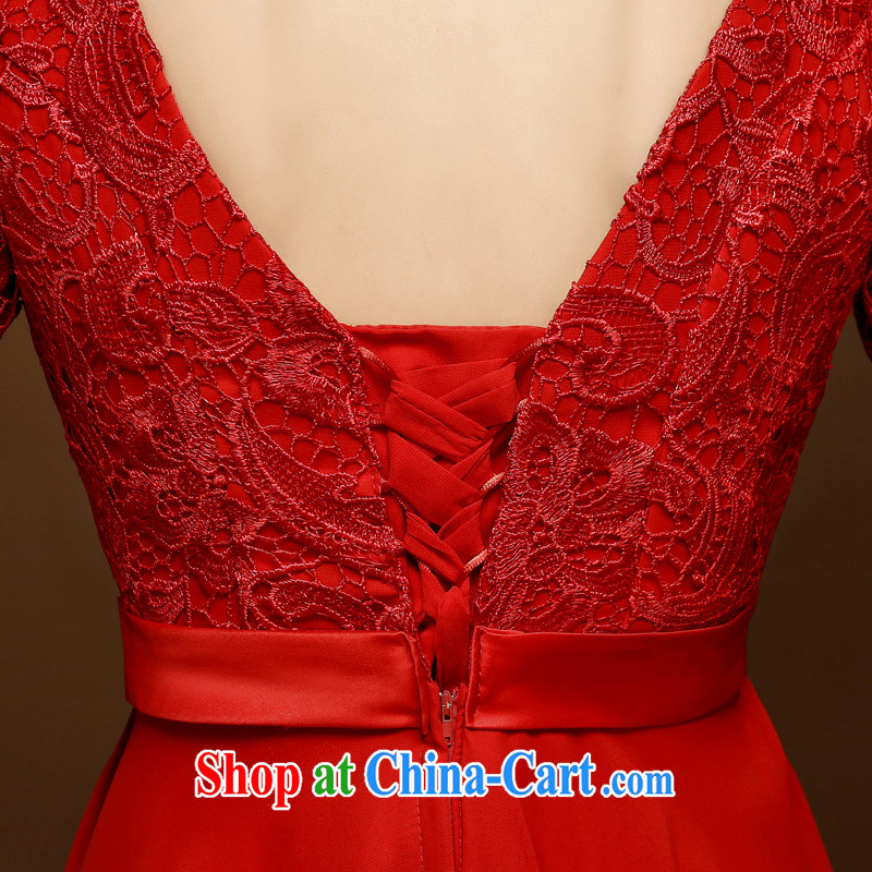 A good service is 2015 new lace cheongsam short spring and summer With marriages red toast serving Chinese Dress red 3XL, serving a good solid, shopping on the Internet