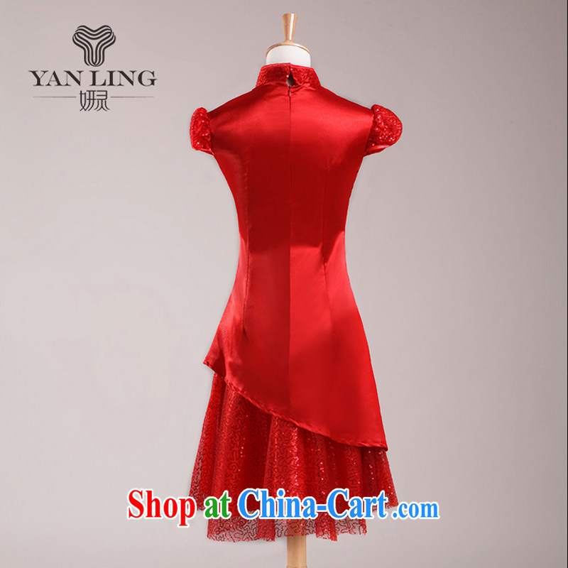 Bridal wedding dresses wedding dresses red short dress Chinese improved bows clothes summer retro dresses skirts L, her spirit, and shopping on the Internet