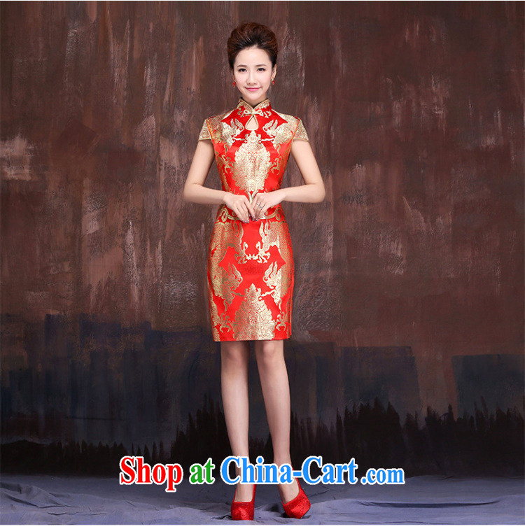 Her spirit marriages red short bows service 2015 new dragon robe improved Chinese qipao bridal replacing XXL pictures, price, brand platters! Elections are good character, the national distribution, so why buy now enjoy more preferential! Health