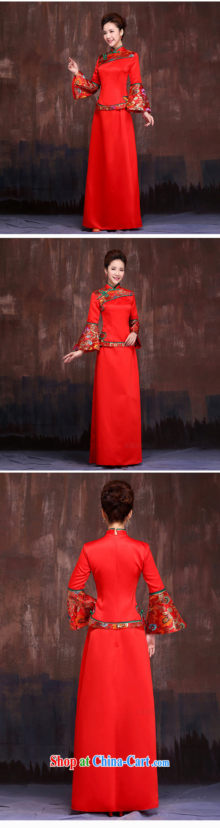 Her spirit marriages red retro long-sleeved cheongsam dress spring 2015 new show reel Service serving toast dress XXL pictures, price, brand platters! Elections are good character, the national distribution, so why buy now enjoy more preferential! Health