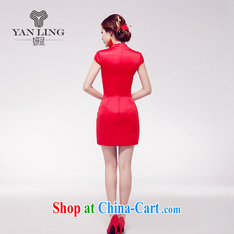 Marriages female dresses wedding dresses red short Chinese improved bows clothes embroidery antique dresses XXL, her spirit, and shopping on the Internet