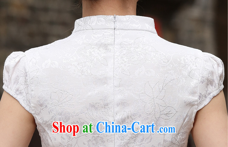 VAGANTZAR 2015 summer new women with stylish retro daily short-sleeved short cheongsam dress female Q 1120 white XL pictures, price, brand platters! Elections are good character, the national distribution, so why buy now enjoy more preferential! Health
