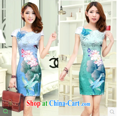 Clearly it is in accordance with Cabinet 2015 new dresses stylish Lotus the gradient improved fashion cheongsam dress summer beauty stylish green M pictures, price, brand platters! Elections are good character, the national distribution, so why buy now enjoy more preferential! Health