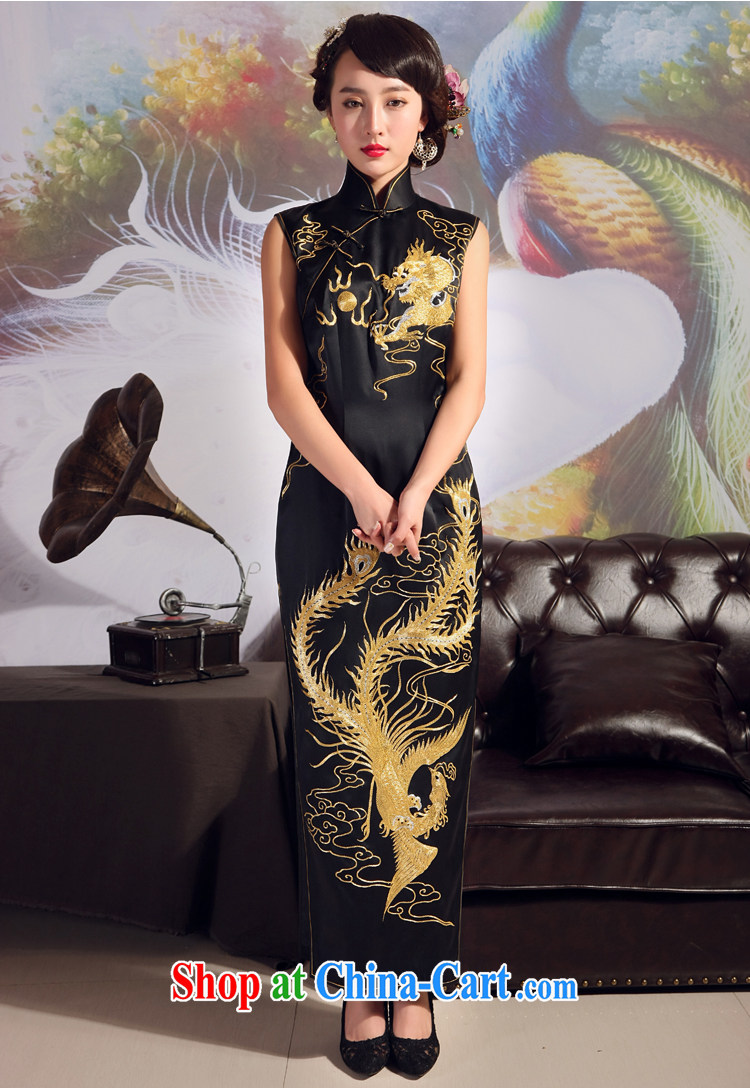 Birds love 2015 new dresses summer heavy Silk Cheongsam dress manual Suzhou embroidery is splendid and long robes Black - pre-sale 20 days out XXL pictures, price, brand platters! Elections are good character, the national distribution, so why buy now enjoy more preferential! Health