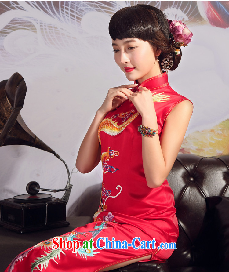 Birds love 2015 summer new heavy Silk Cheongsam retro long red wedding embroidered cheongsam red - pre-sale 20 days XXL pictures, price, brand platters! Elections are good character, the national distribution, so why buy now enjoy more preferential! Health