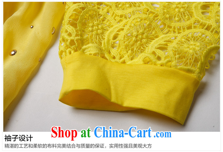 hamilton European site summer female American and European high-end Openwork silk female T pension 7 cuff inserts drill silk shirt yellow XL pictures, price, brand platters! Elections are good character, the national distribution, so why buy now enjoy more preferential! Health