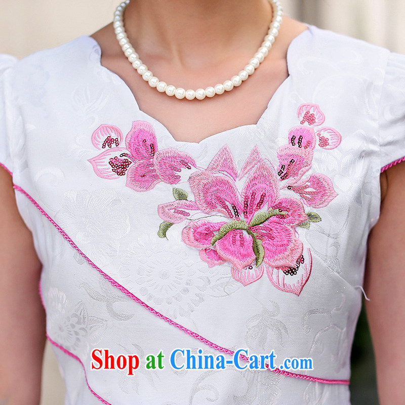 Jin Bai Lai dress dresses 2015 summer fashion style toast clothing graphics thin beauty short-sleeved embroidered summer dress outfit improved toner spent 4XL, pure Bai Lai (C . Z . BAILEE), online shopping