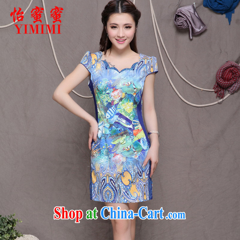 Selina Chow honey honey 2015 new embroidery cheongsam high-end ethnic-style Chinese qipao dress graphics build cheongsam FF A - 033 - 9908 photo color L, Selina CHOW honey honey (YIMIMI), online shopping