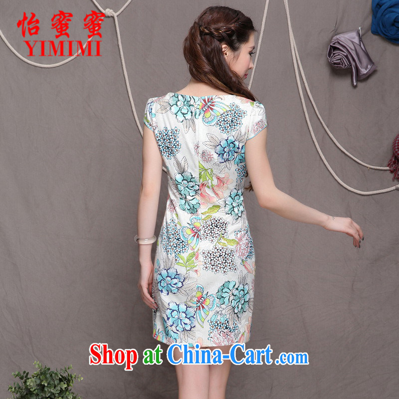 Selina Chow honey honey 2015 new embroidered ethnic wind and stylish Chinese qipao dress daily retro beauty graphics thin cheongsam FF A - 033 - 9907 light green L, Selina CHOW honey honey (YIMIMI), online shopping