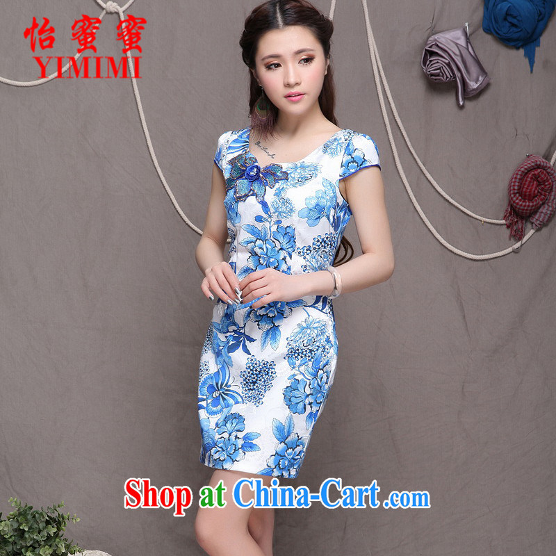 Selina Chow honey honey 2015 new embroidered ethnic wind and stylish Chinese qipao dress daily retro beauty graphics thin cheongsam FF A - 033 - 9907 light green L, Selina CHOW honey honey (YIMIMI), online shopping