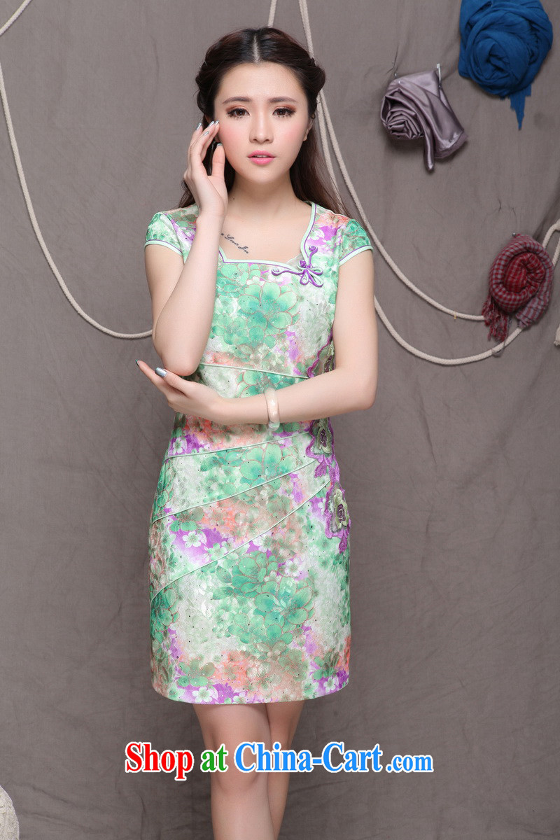 Chow honey honey 2015 New China wind stylish ethnic wind and refined improved cheongsam dress elegance FF A - 033 - 9905 blue XL pictures, price, brand platters! Elections are good character, the national distribution, so why buy now enjoy more preferential! Health