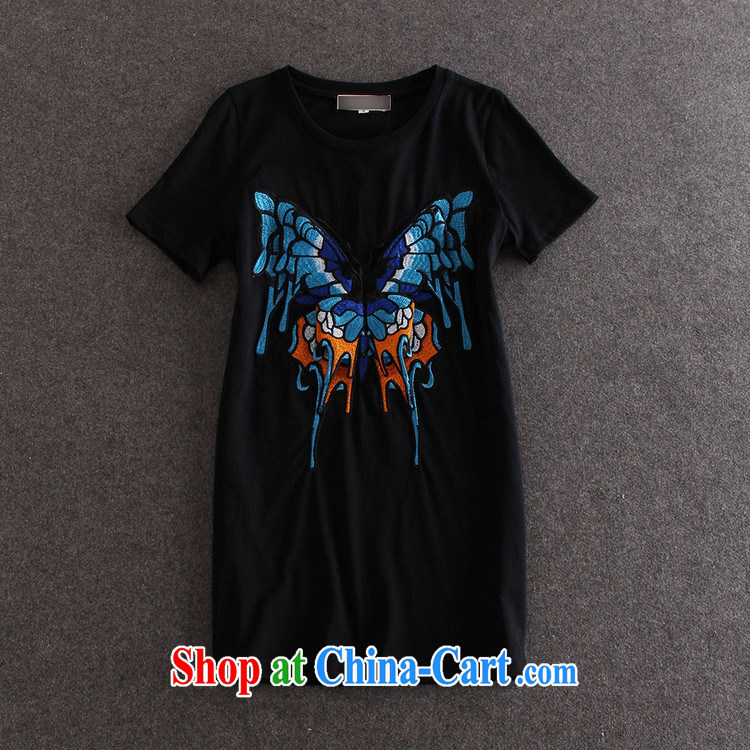 hamilton fashion ladies embroidery butterfly pattern round-collar short-sleeve, long T pension summer female burglary, 30,151 Y black L pictures, price, brand platters! Elections are good character, the national distribution, so why buy now enjoy more preferential! Health
