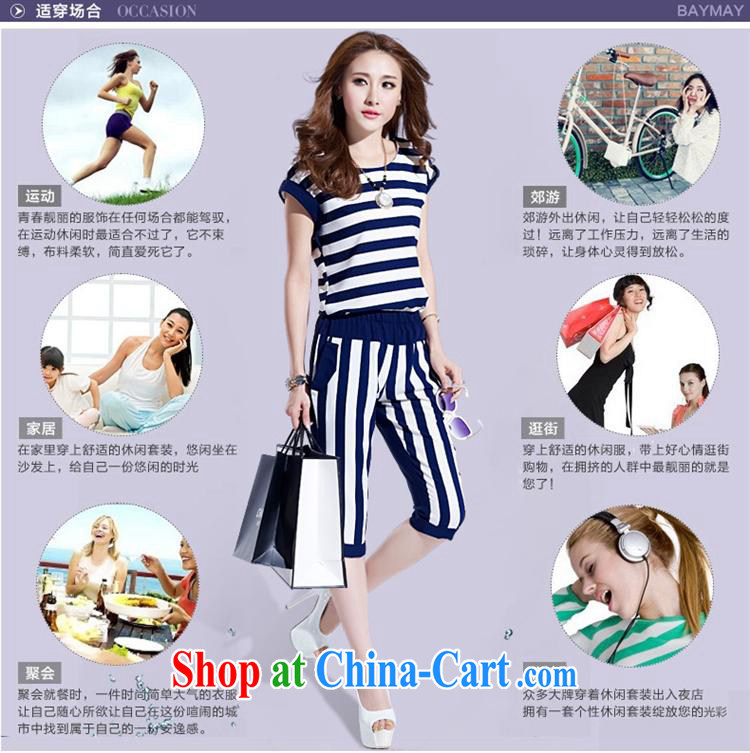 hamilton 2015 summer new Korean streaks in short sleeves shirt T beauty stylish pencil trousers two piece girls blue short XL pictures, price, brand platters! Elections are good character, the national distribution, so why buy now enjoy more preferential! Health