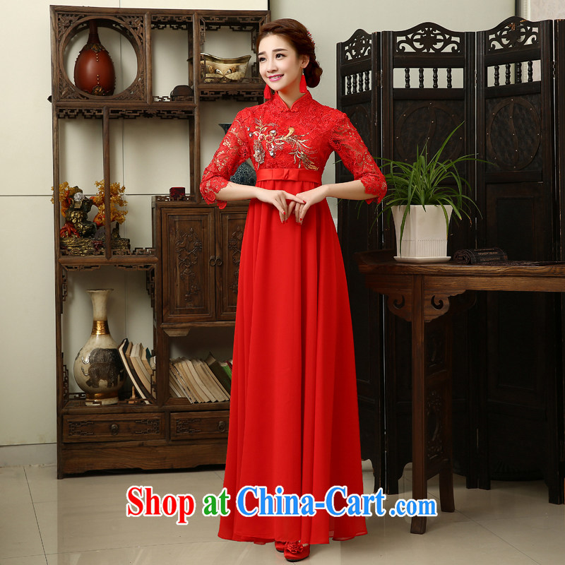 Getting married is really love 2015 new toast serving spring, long, wedding red bridal wedding dresses dress pregnant women in red sleeved XL, married love, online shopping