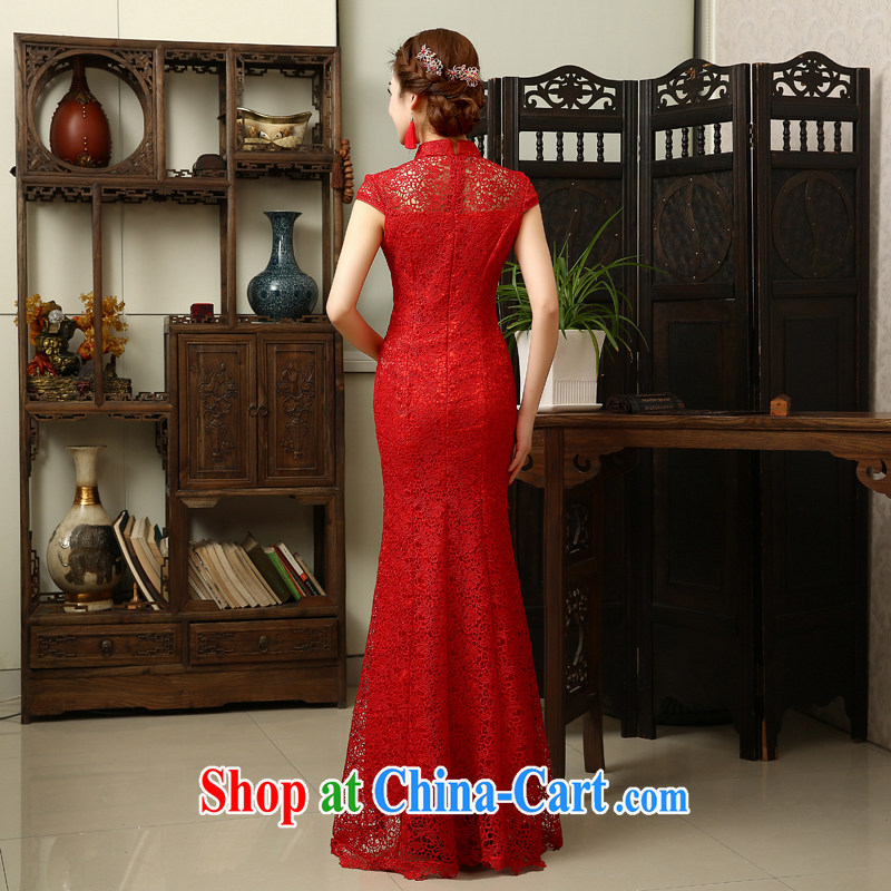 married love Evening Dress new spring 2015 Korean-style crowsfoot bridal toast serving long, cultivating red wedding dresses summer dresses red XL, married love, online shopping