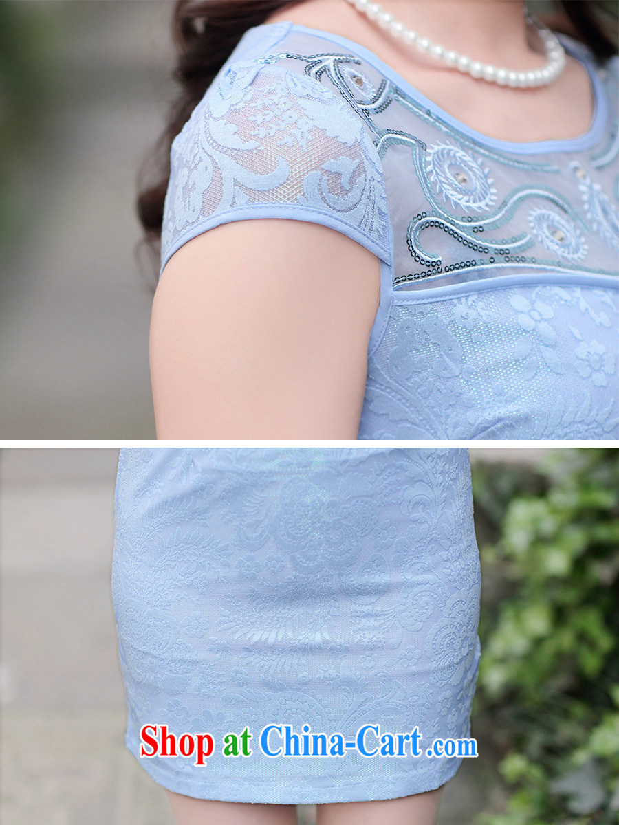 Sung Yang 2015 summer new Korean Beauty graphics thin solid half sleeve embroidered improved cheongsam lace dresses pink XXL pictures, price, brand platters! Elections are good character, the national distribution, so why buy now enjoy more preferential! Health