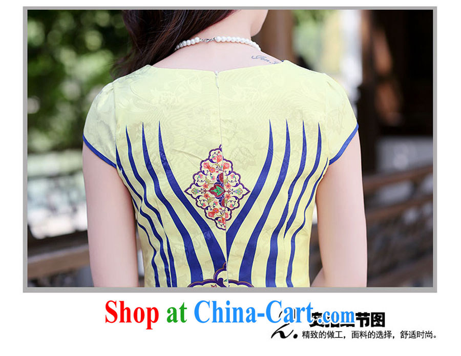 Sung Yang 2015 summer new short-sleeved round neck ripple blue and white porcelain beauty graphics thin improved cheongsam dress red stripes XXL pictures, price, brand platters! Elections are good character, the national distribution, so why buy now enjoy more preferential! Health