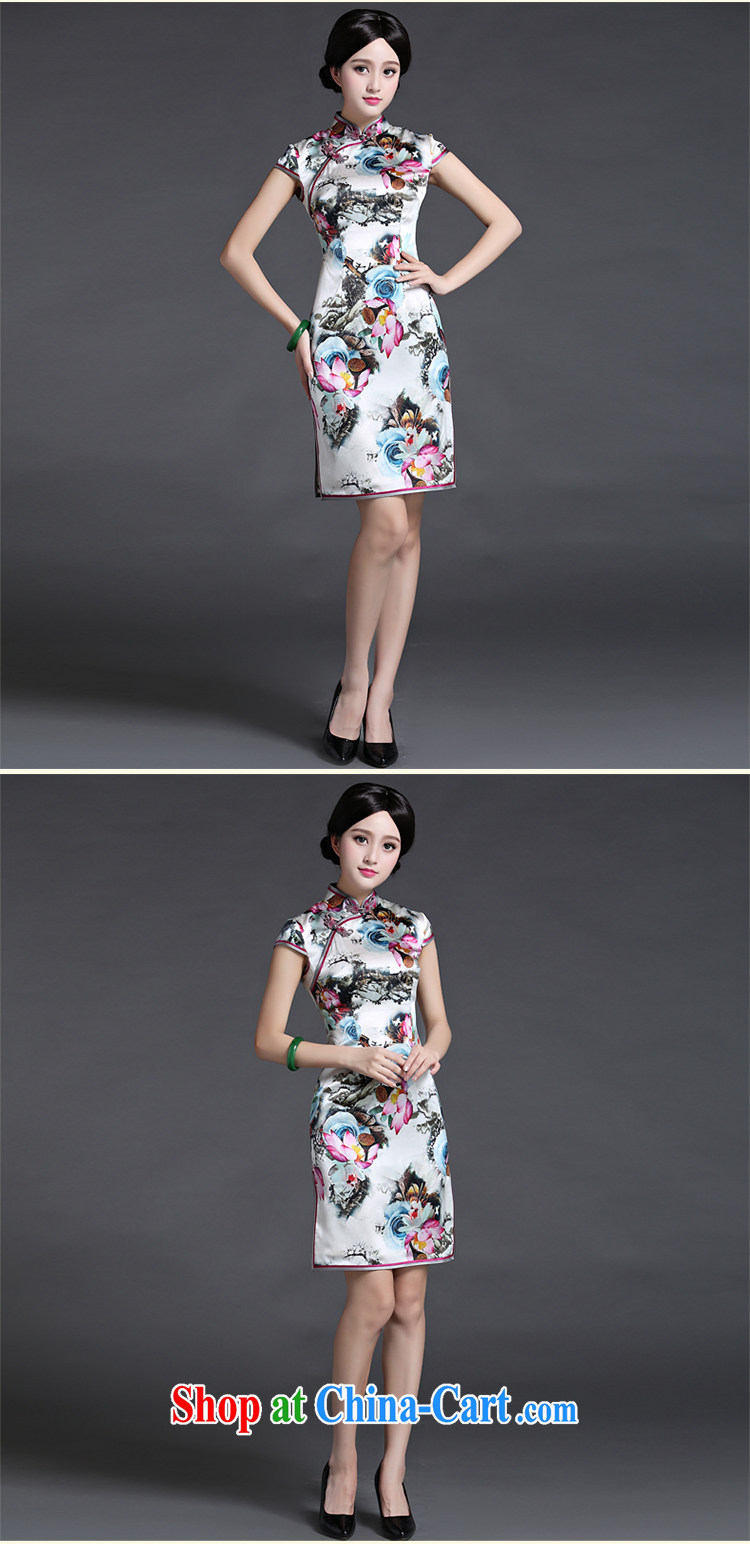 china korea classic stylish summer silk sauna silk everyday, qipao dresses retro improved short suit L pictures, price, brand platters! Elections are good character, the national distribution, so why buy now enjoy more preferential! Health