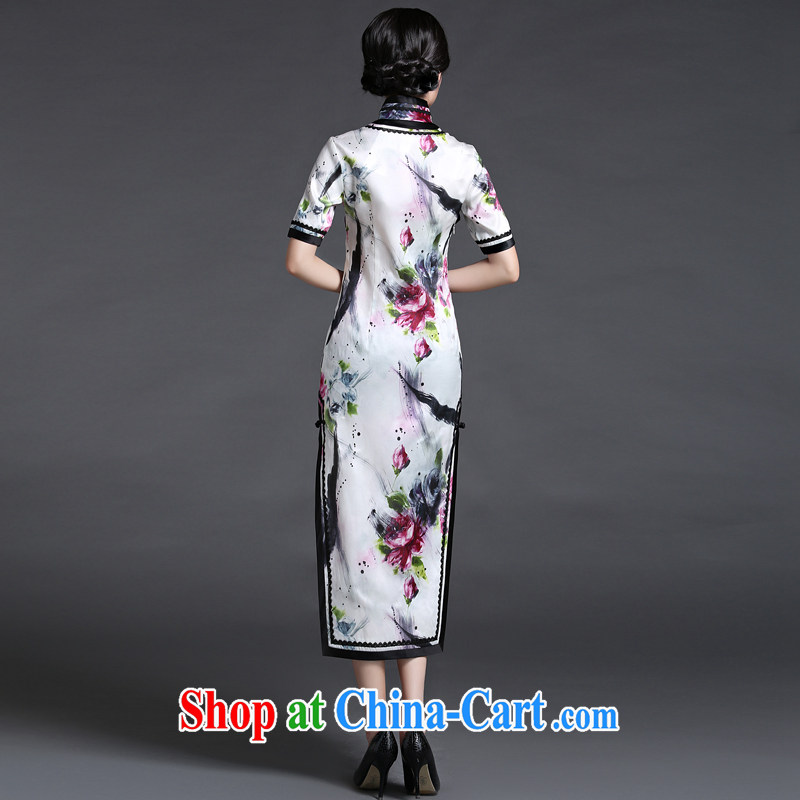 China's Ethnic classic 2015 new Chinese silk long dresses, dresses spring and summer with improved elegant everyday floral M, China Classic (HUAZUJINGDIAN), and, on-line shopping