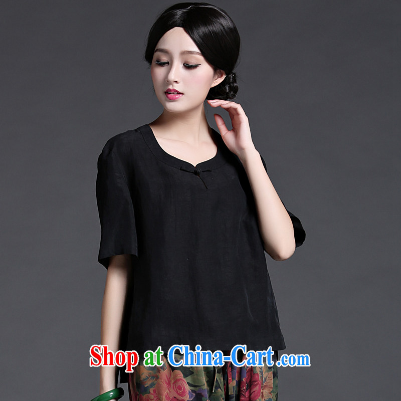 China classic improved 2015 Chinese cheongsam fragrant cloud yarn T-shirt Chinese, summer winds of simple everyday black, code, China Classic (HUAZUJINGDIAN), online shopping