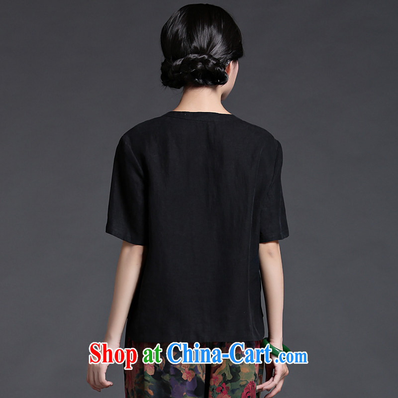 China classic improved 2015 Chinese cheongsam fragrant cloud yarn T-shirt Chinese, summer winds of simple everyday black, code, China Classic (HUAZUJINGDIAN), online shopping
