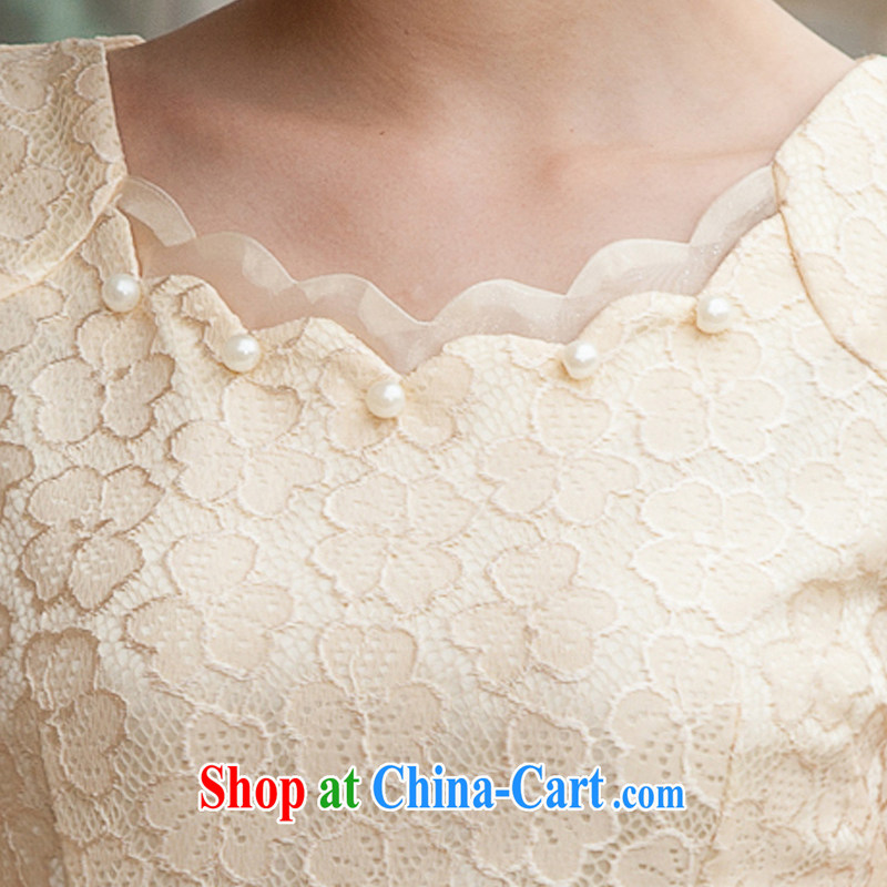 Connie, population 2015 summer new lace cheongsam stylish beauty dress Openwork hook spent 1106 yellow XL, Agnes (Denisi), online shopping