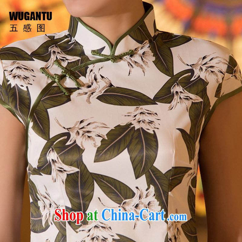 5 AND THE 2015 spring and summer new improved dresses daily fashion sense of cultivating Sai Kung cotton short cheongsam dress WGT 0370 photo color XXL, SENSE 5 (WUGANTU), online shopping