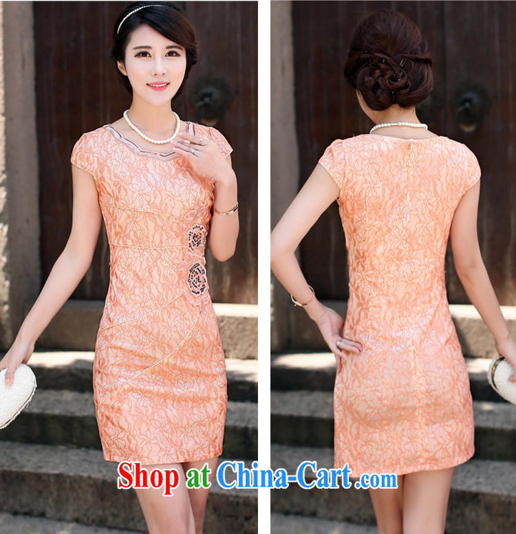 Jin Bai Lai cheongsam improved summer 2015 Chinese style high-end lace dress beauty graphics thin short-sleeve package and dresses 4 XL pictures, price, brand platters! Elections are good character, the national distribution, so why buy now enjoy more preferential! Health