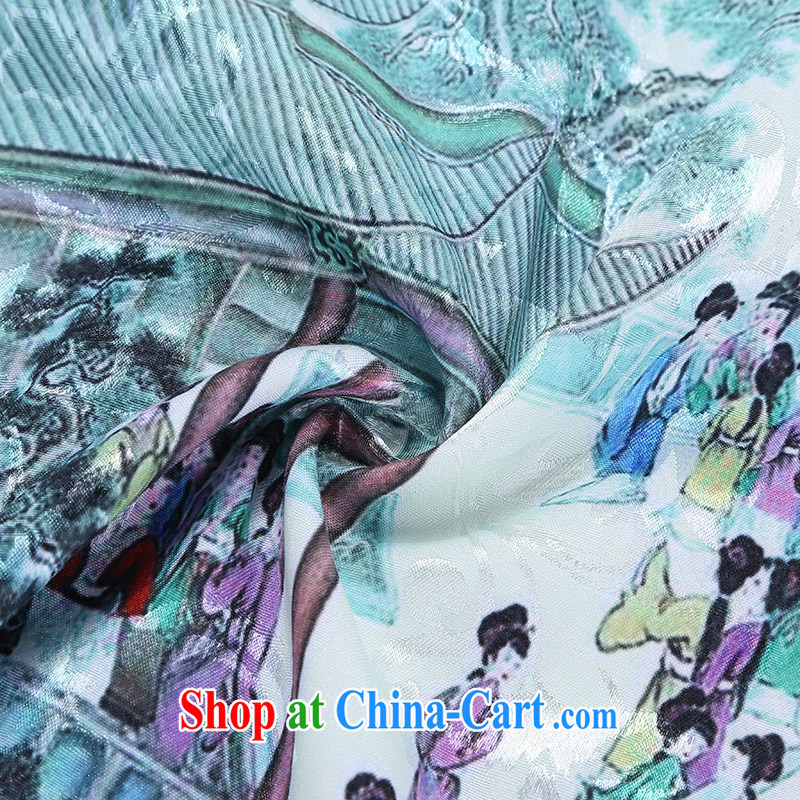 Jin Bai Lai dresses embroidery dress stamp 2015 female Chinese style stylish retro short-sleeved new cheongsam dress improved 4 XL idealistically Bai Lai (C . Z . BAILEE), shopping on the Internet