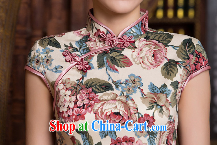 5 AND THE 2015 spring and summer New China wind stylish improved retro Sai Kung cotton cheongsam dress short daily beauty dresses WGT 0440 photo color XXL pictures, price, brand platters! Elections are good character, the national distribution, so why buy now enjoy more preferential! Health