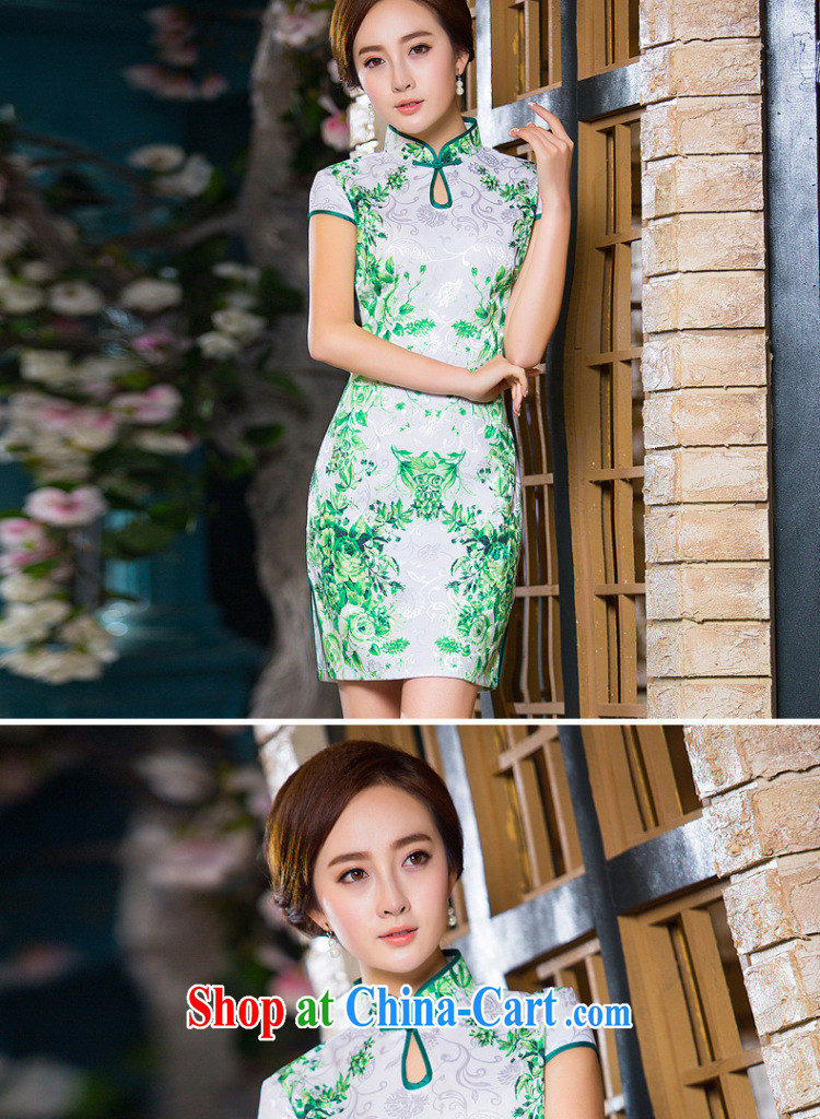 5 AND THE 2015 summer New Beauty sexy cheongsam dress China wind National wind dress green flower WGT 172 photo color XXL pictures, price, brand platters! Elections are good character, the national distribution, so why buy now enjoy more preferential! Health