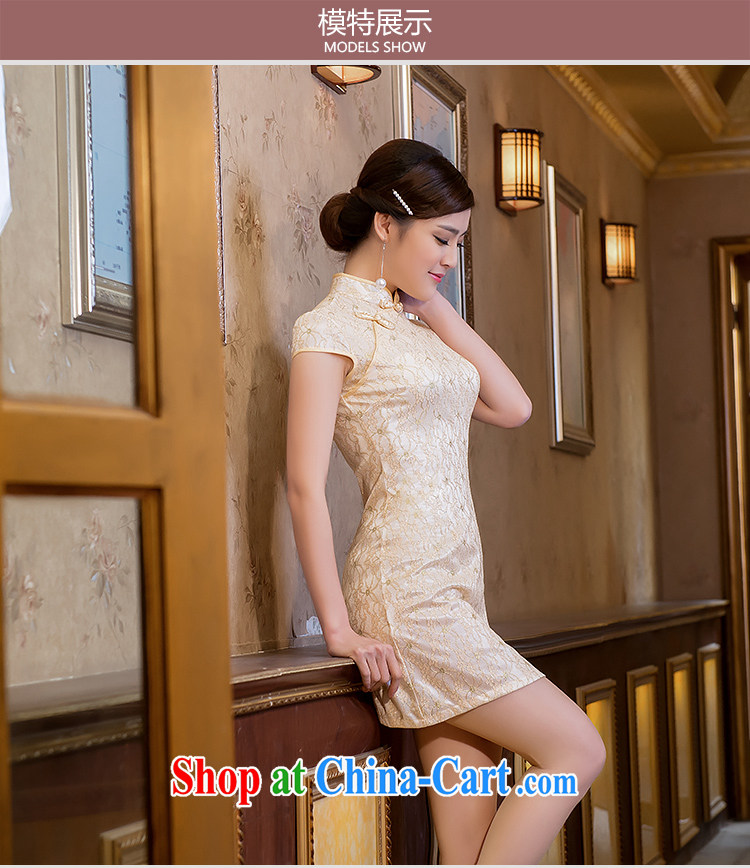 Love spell Fort Lauderdale 2015 new summer fashion improved elegance antique cheongsam dress beauty, short-day cheongsam dress blue XXL (98/ 80/102, pictures, price, brand platters! Elections are good character, the national distribution, so why buy now enjoy more preferential! Health