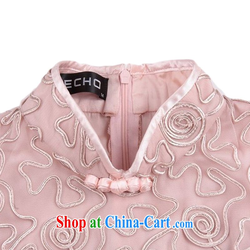 Light (at the end) QM summer antique Chinese Chinese is a qipao, Chinese T-shirt XWG 1207 - 8 pink XL, shallow end (QM), shopping on the Internet