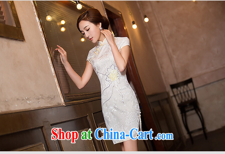 Love spell Fort 2015 new summer fashion graphics thin beauty short, short-sleeved, for Chinese qipao white XXL (98 / 80/102, pictures, price, brand platters! Elections are good character, the national distribution, so why buy now enjoy more preferential! Health