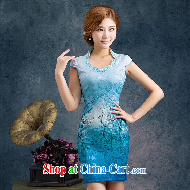 5 the sense of beauty and short cheongsam Orchid dresses 2015 New China wind National wind gradient WGT 60,049 royal blue XL pictures, price, brand platters! Elections are good character, the national distribution, so why buy now enjoy more preferential! Health
