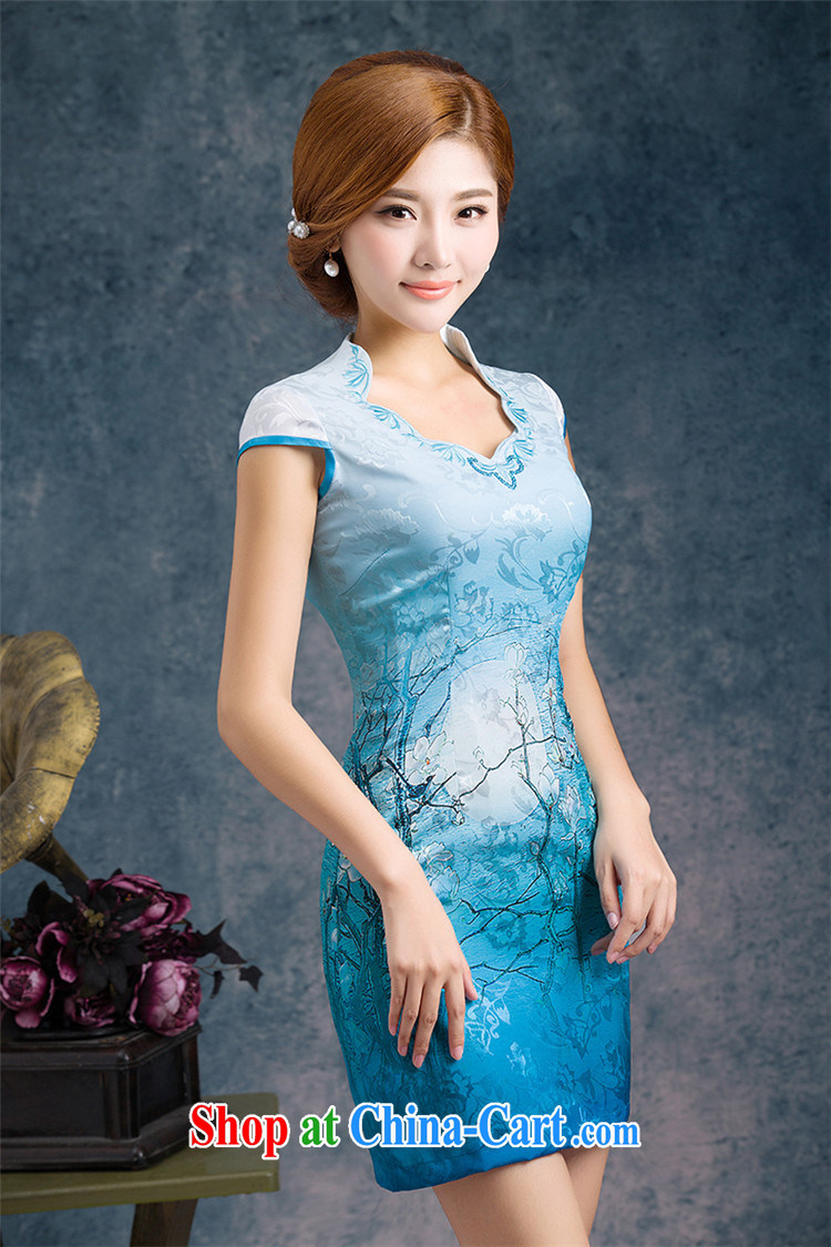 5 the sense of beauty and short cheongsam Orchid dresses 2015 New China wind National wind gradient WGT 60,049 royal blue XL pictures, price, brand platters! Elections are good character, the national distribution, so why buy now enjoy more preferential! Health