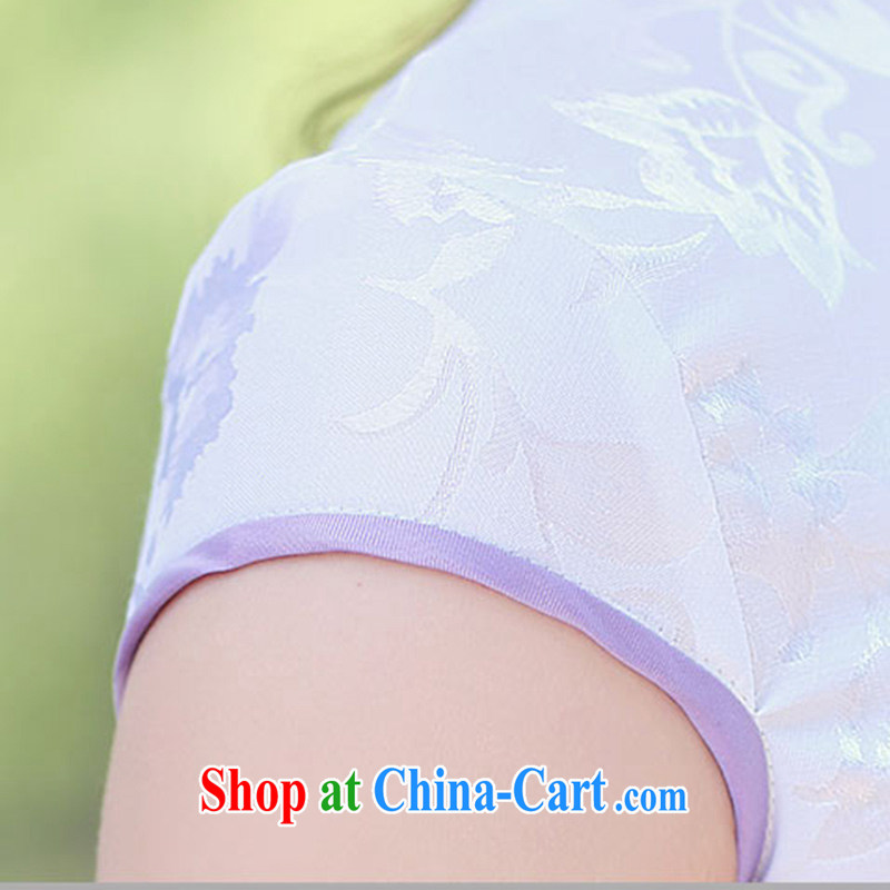 The Timorese Connie 2015 summer beauty and stylish short-sleeve improved the code peony flowers, for package and cheongsam dress female blue lotus XXL, the Timorese Connie, and shopping on the Internet