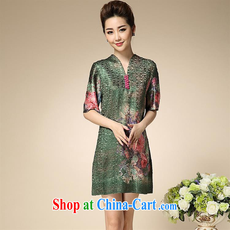 Qin Qing store 2015 pressure hem stamp middle-aged dresses Spring and Autumn middle-aged and older mother larger female yjn 002 red XXXL pictures, price, brand platters! Elections are good character, the national distribution, so why buy now enjoy more preferential! Health