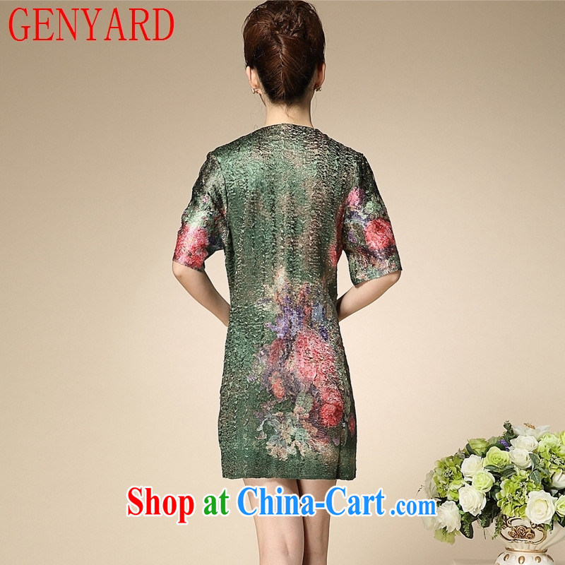 Qin Qing store 2015 pressure hem stamp middle-aged dresses spring and autumn, the mother, the female yjn 002 red XXXL, GENYARD, shopping on the Internet