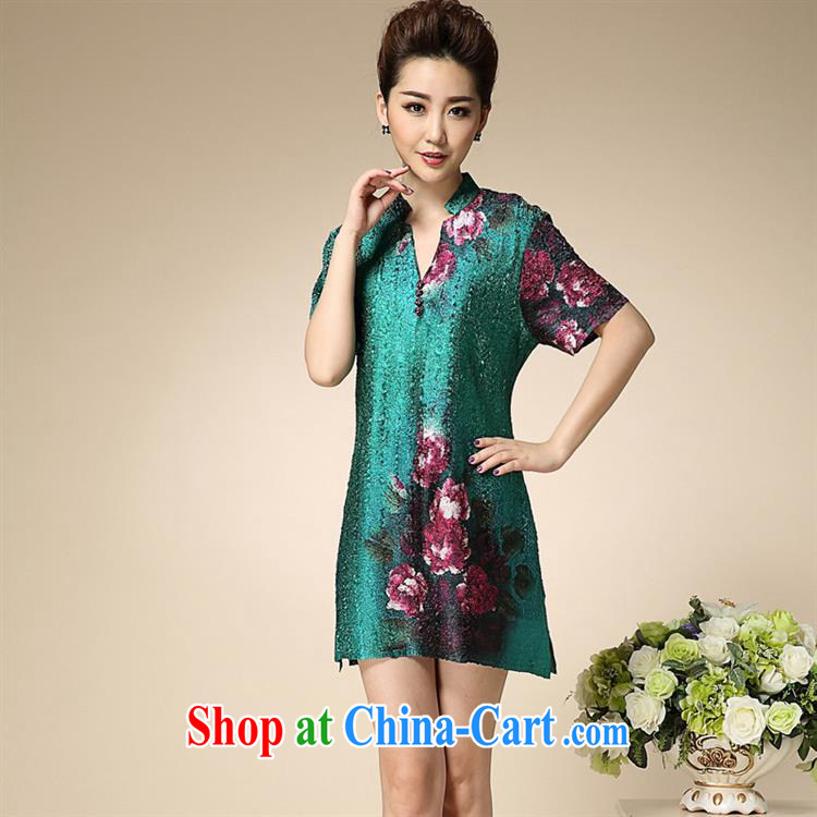 Qin Qing store spring 2015 older mom with Sauna dress stamp short-sleeved new yjn 001 apricot XXXL pictures, price, brand platters! Elections are good character, the national distribution, so why buy now enjoy more preferential! Health