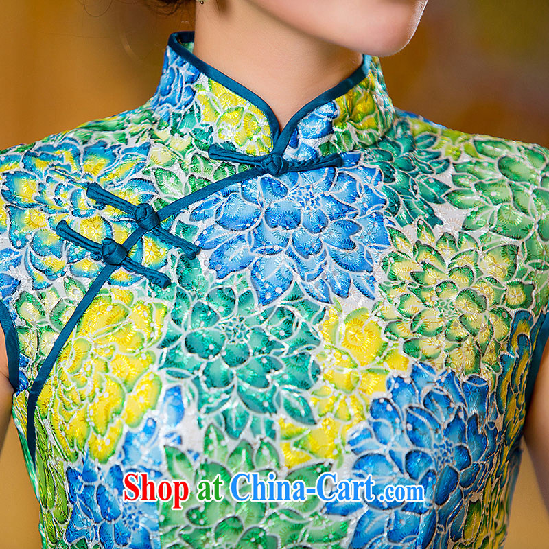 Love spell Fort Lauderdale daily dresses 2015 new suit Chinese Antique improved stylish summer dresses short cheongsam dress suit XXL (98/ 80/102, love the Fort, shopping on the Internet
