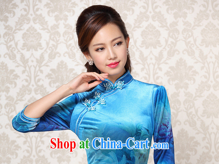 Shallow end improved Stylish retro wool stamp duty cuff in daily short cheongsam XWG 13 - 25 blue XXXL pictures, price, brand platters! Elections are good character, the national distribution, so why buy now enjoy more preferential! Health