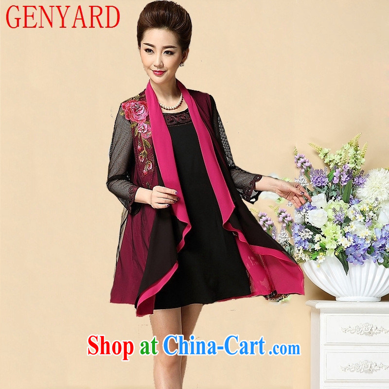 Qin Qing store new spring and autumn, the mother is the dresses wedding Women's clothes, replace older dresses N 1570 by red 4 XL, GENYARD, shopping on the Internet
